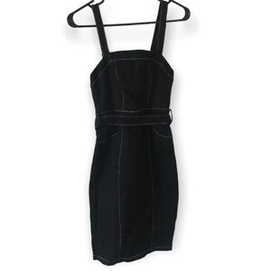 3/$15 West end doll cotton blend black denim dress (D6)